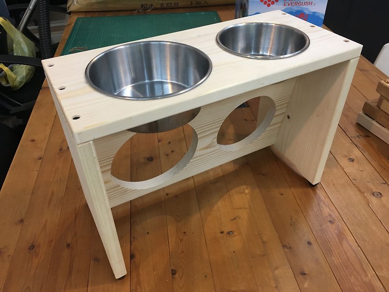 Pet table (including bowl) - Pet Bowls - Wood 