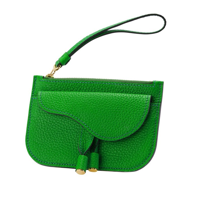 Handmade Coin Card Holder Clutch - Coin Purses - Genuine Leather Green