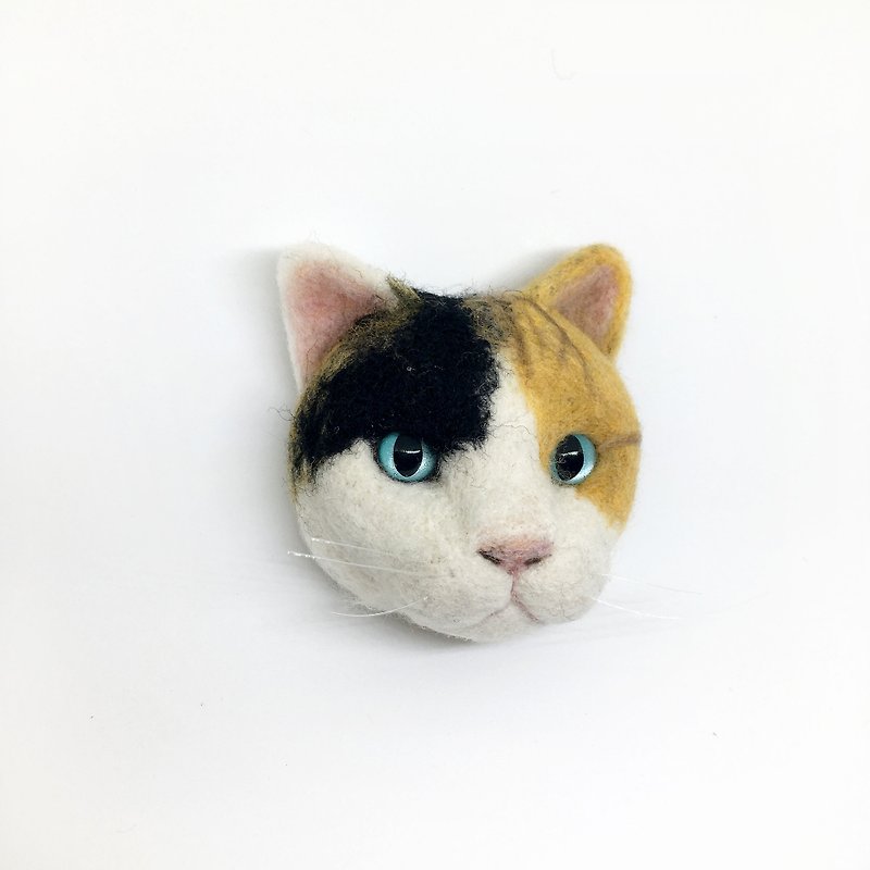 Wool blanket realistic cat pins can be customized - Brooches - Wool Multicolor