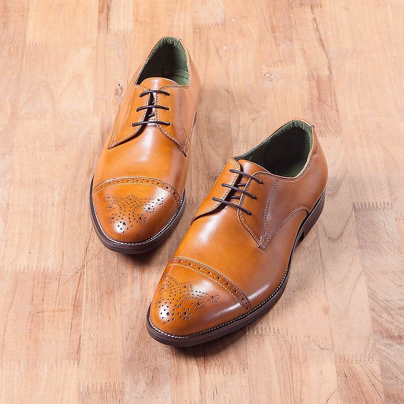 Vanger extreme modern carved derby gentleman shoes Va240 brown - Men's Casual Shoes - Genuine Leather Brown