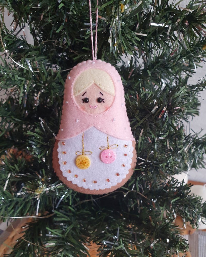 Matryoshka Christmas ornaments, Christmas toy matryoshka, Russian doll - ตุ๊กตา - วัสดุอีโค 