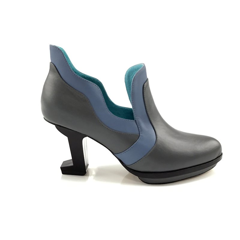 Butterfly (Gray) - High Heels - Genuine Leather Gray
