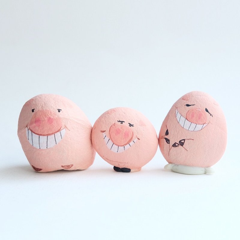 Pig gang doll stone painting,handmade gift. - Stuffed Dolls & Figurines - Stone Pink