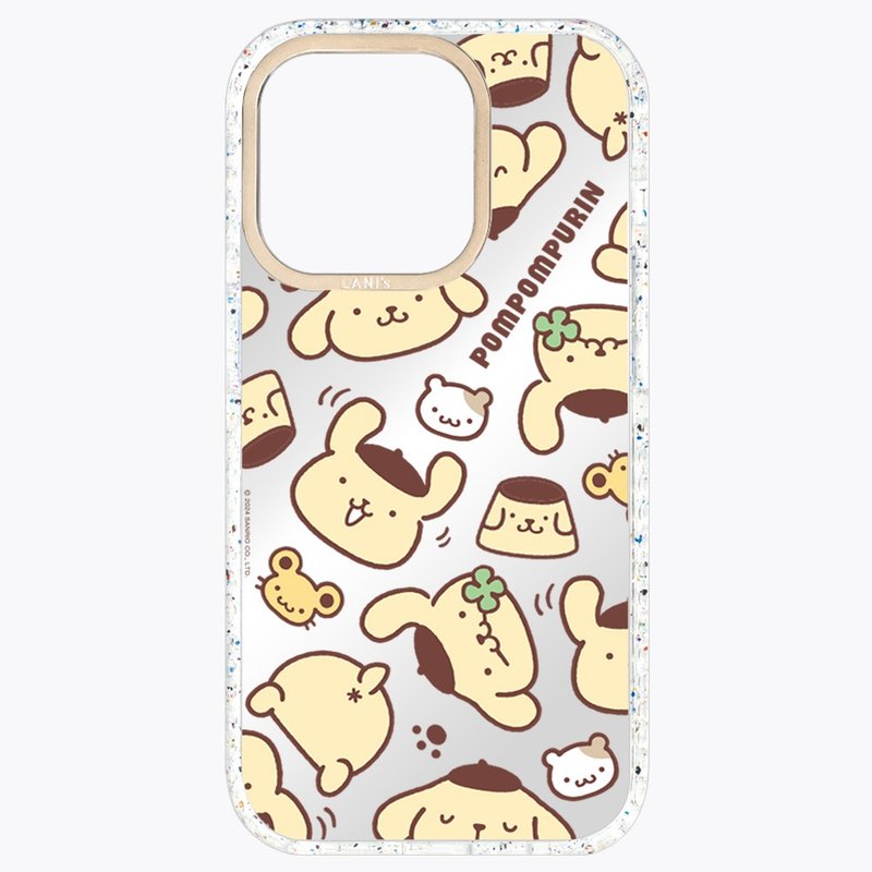 PomPomPurin Pudding Dog - The mirror is my magnetic version of the transparent frame iPhone 15 14 13 - เคส/ซองมือถือ - วัสดุอีโค สีเงิน