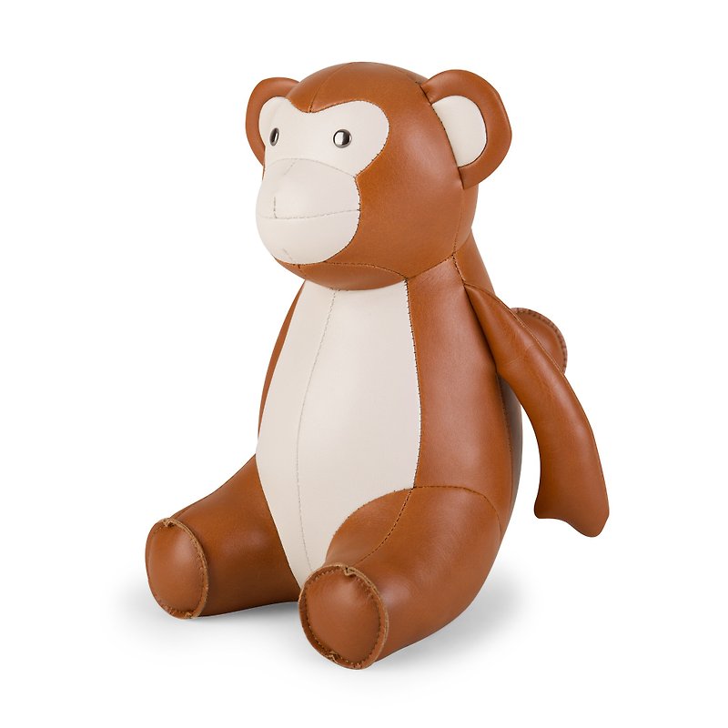 Zuny - 猴子造型動物書擋 - 裝飾/擺設  - 人造皮革 多色