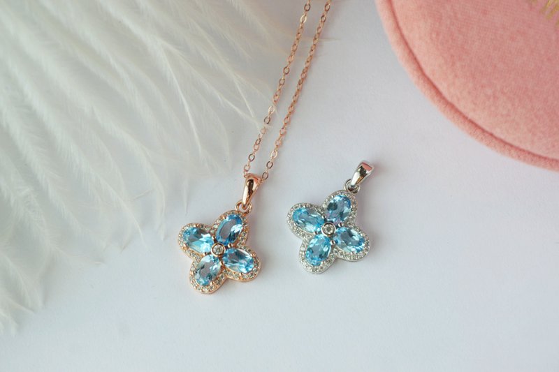 Natural Topaz Pendant and Necklace Silver925. - 項鍊 - 純銀 