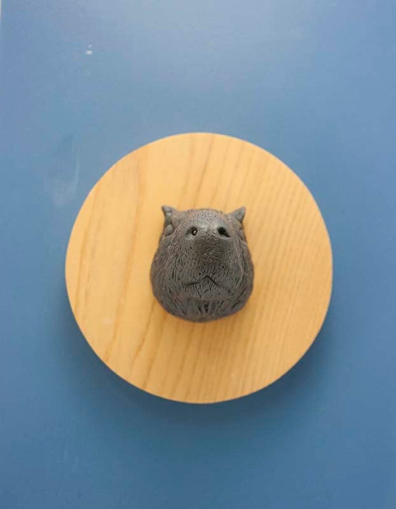 水豚 檜木 掛勾 免釘 - 擺飾/家飾品 - 其他材質 黑色