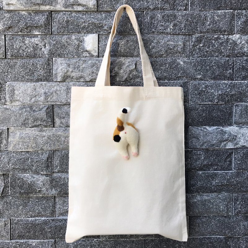 Chicken fat ass__Meeks cat__felted wool canvas bag _ New Year deals increased canvas bag - กระเป๋าถือ - ขนแกะ หลากหลายสี