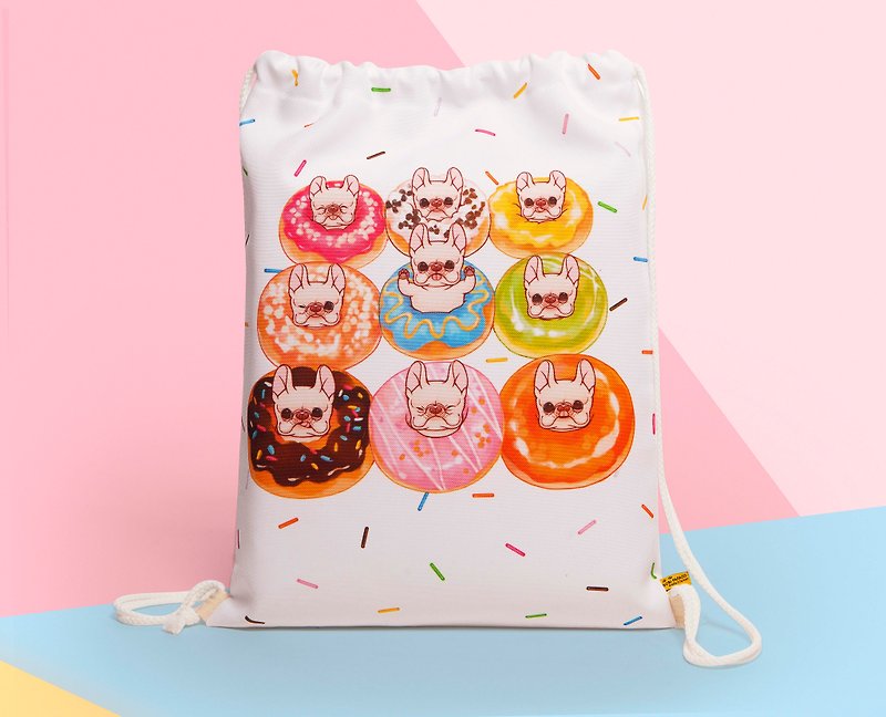 Happy Donuts Backpack - กระเป๋าหูรูด - เส้นใยสังเคราะห์ หลากหลายสี