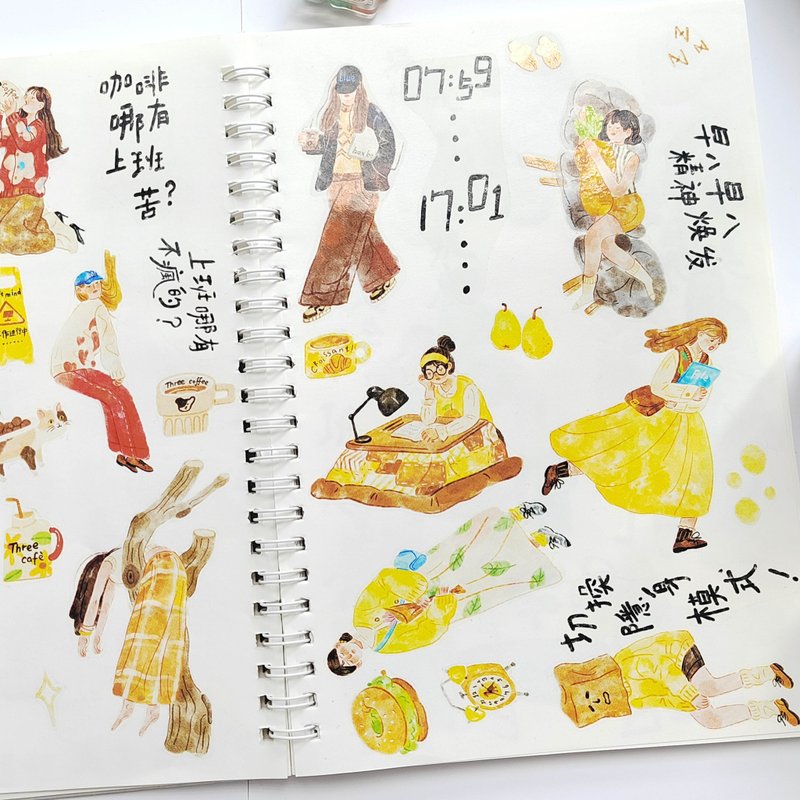 【Tape】Workday PET Japanese paper tape notebook with 10m roll - มาสกิ้งเทป - กระดาษ หลากหลายสี