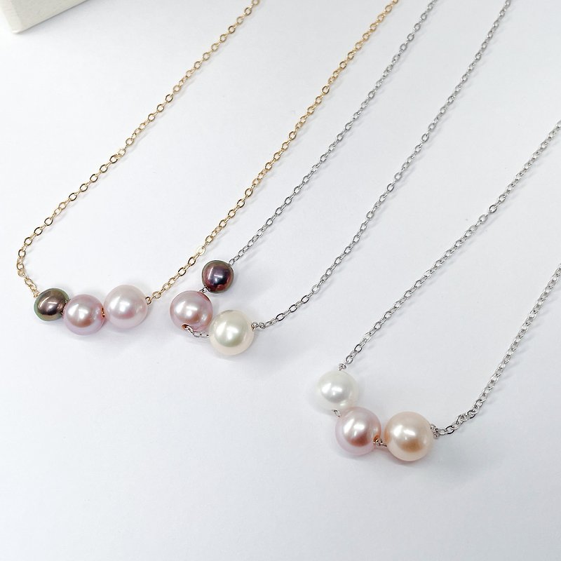 PJ. Lisa Three Pearl Necklace - Necklaces - Pearl 