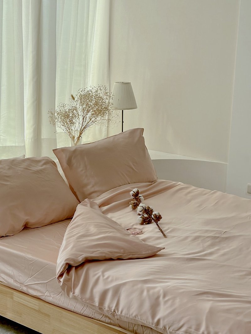 100% Tencel Simple Bed Bag Set of Four—Sweet Orange Mousse/Pink Orange/Dream Bed Bag - เครื่องนอน - วัสดุอื่นๆ สีส้ม