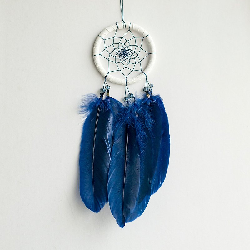 Simple dark blue-finished dream catcher-gift for boyfriend - Items for Display - Other Materials Blue