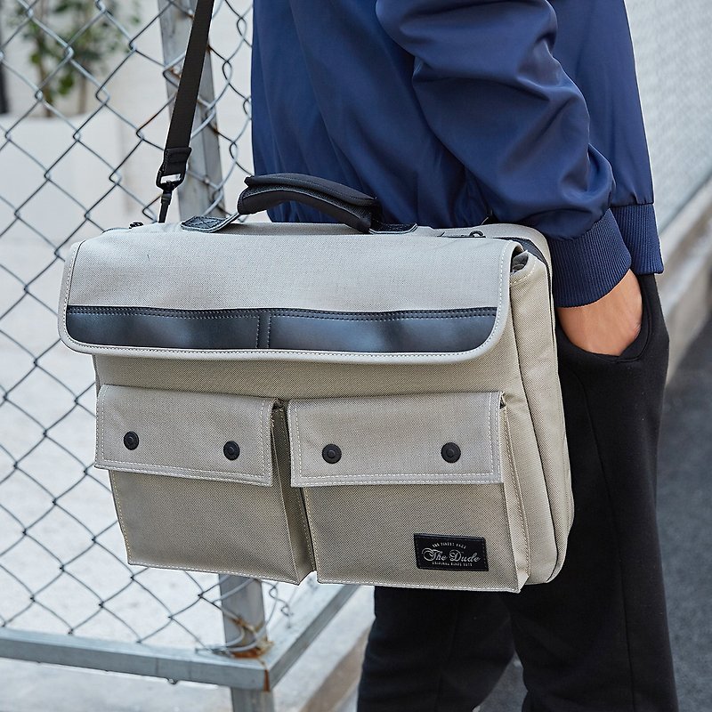 公事包 手提袋 電腦袋 兩用 單肩包 防水布料 Spirit - 銀灰色 - 公事包 - 其他材質 灰色