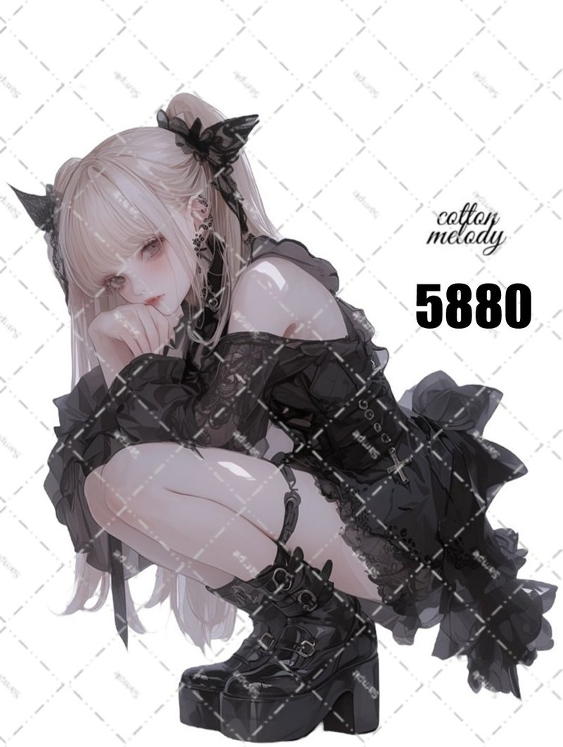 original sticker no.5880 人物ステッカー オリジナルステッカー 人物ステッカー 女の子ステッカー オリジナル人物ステッカー - 貼紙 - 紙 
