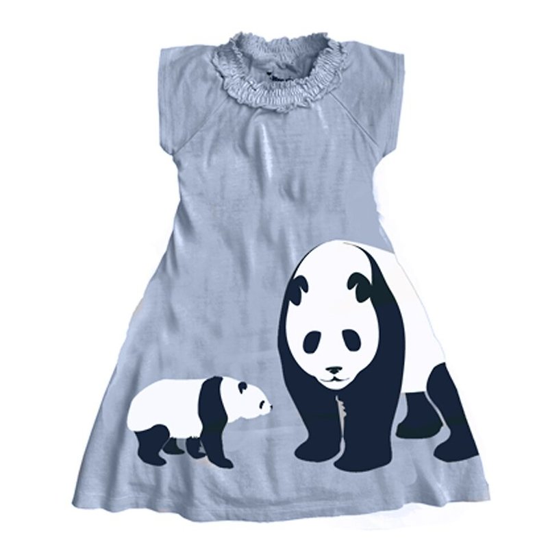 【加拿大品牌】有機棉洋裝/童-Panda熊貓 - 其他 - 棉．麻 灰色