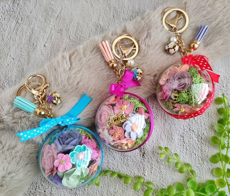 Butter Soil Squeeze Flower Ball Charm (Big Ball) - ที่ห้อยกุญแจ - อะคริลิค 