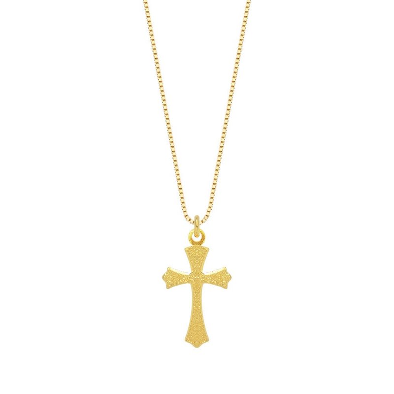 Treasure Chest Gold Jewelry 9999 Gold Pure Gold Cross Empty New Cross Pendant/Necklace/Clavicle Chain - สร้อยคอ - ทอง 24 เค สีทอง