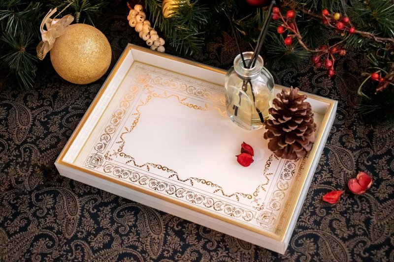 【Sky Garden Glass】Tea tray│storage tray│tray│dessert tray│ - Storage - Glass Gold