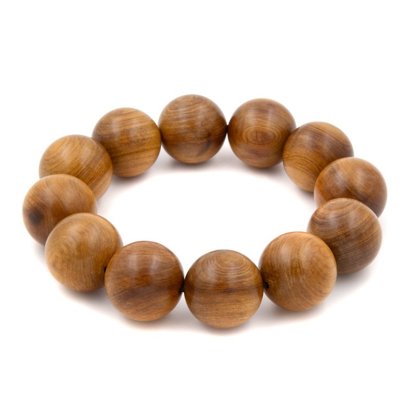 Shenshui Xiaonan Hand Beads 12pcs 20mm | Create a collection of treasures between your wrists with a log ball and bead bracelet - สร้อยข้อมือ - ไม้ สีทอง