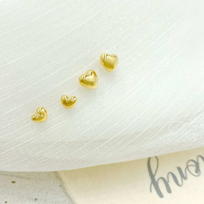 Kimura light jewelry / 18K gold / heart earrings - Earrings & Clip-ons - Precious Metals Gold