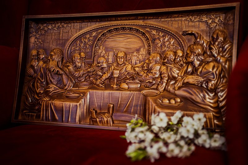 Jesus last supper, Religious home decor, The last supper, Cristmas gift, Baptism - งานไม้/ไม้ไผ่/ตัดกระดาษ - ไม้ สีนำ้ตาล