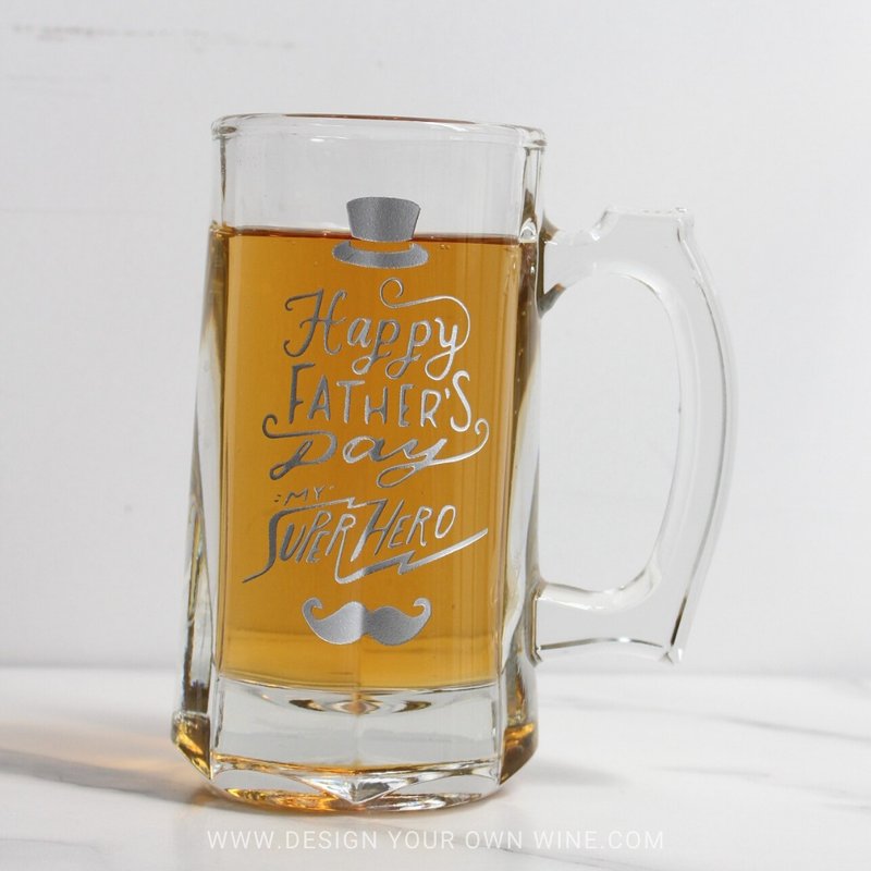 【客製】父親節禮物| 客製扎啤杯 - 酒杯/酒器 - 玻璃 