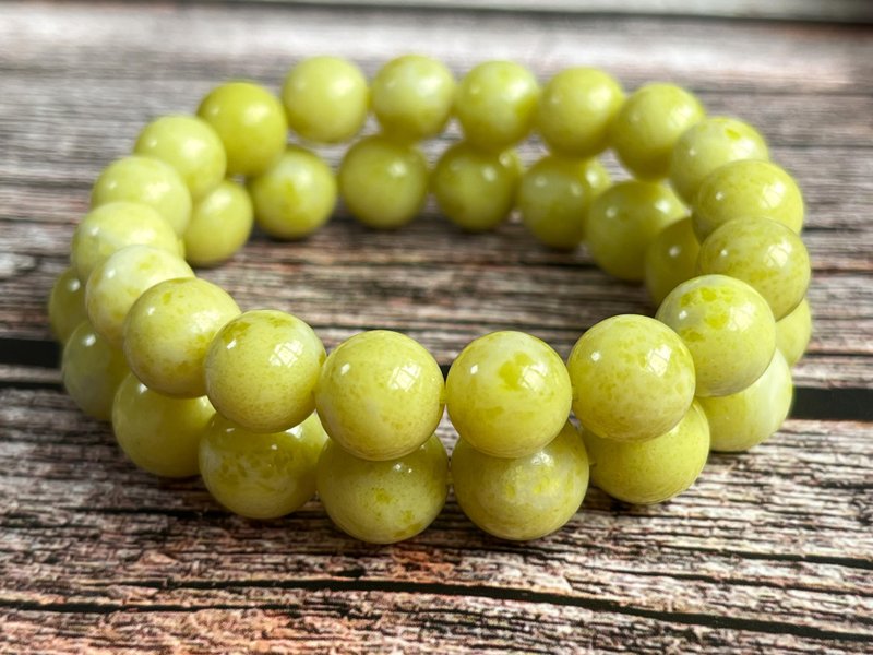 [Yingmeng Level] Cauliflower jade bracelet with jade - Bracelets - Jade Yellow