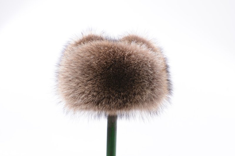 Raccoon Fur Hat Warm Real Fur Hat Ushanka Hat Trapper Fur Hat Aviator Hat Unisex - 帽子 - 羊毛 咖啡色