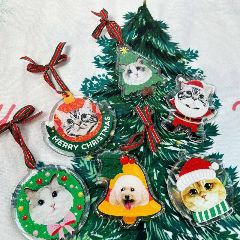 Pet Christmas Ornaments - Customized glitter crystal acrylic glue - Wall Décor - Plastic Multicolor