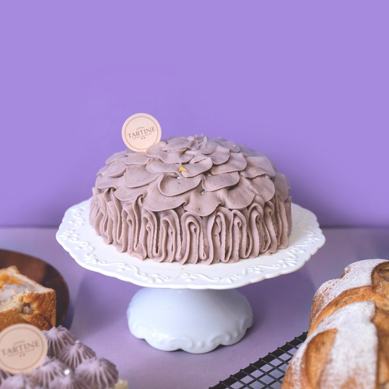 Taro Mash Brown 5-inch Taro Cake/Taro Cake/Taro Dessert/PuddingTartine - เค้กและของหวาน - อาหารสด สีม่วง