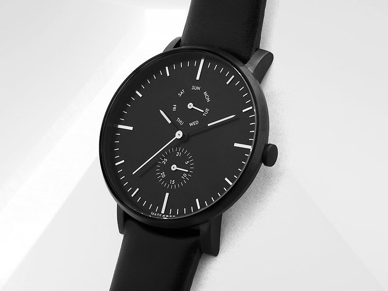 黑色 MG002 手錶 | 真皮皮帶 - 女錶 - 其他金屬 黑色