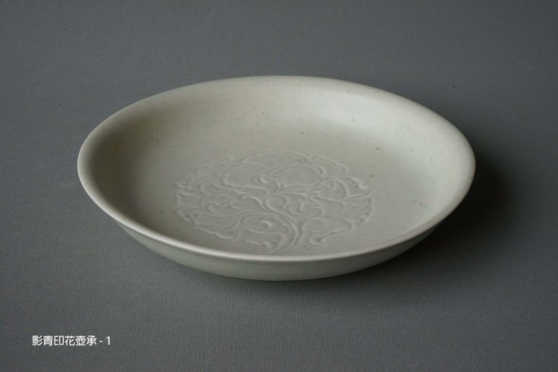 印花壺承 - 茶壺/茶杯/茶具 - 陶 白色