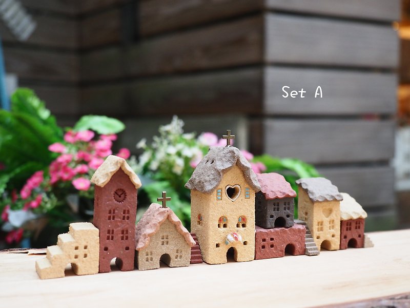 Handmade Ceramic House, Set of 11 - Items for Display - Pottery 