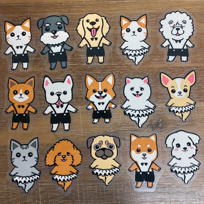 Cute Pet Stickers Ballet Little Gentleman Series Phone Stickers Luggage Stickers Reflective Stickers - Stickers - Other Materials Multicolor