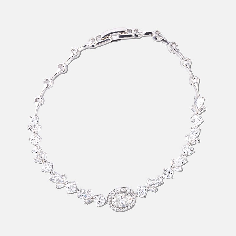 AMARA閃耀花鑽手鏈 莫桑鑽 生日 情人節 聖誕 結婚 禮物 - 手鍊/手環 - 其他材質 