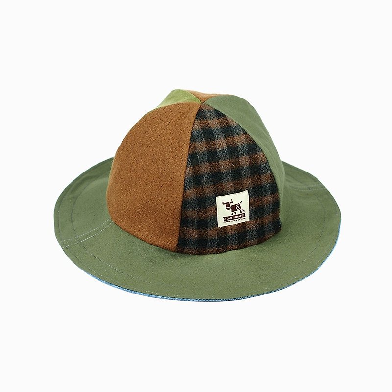Handmade double-sided hat - หมวก - ผ้าฝ้าย/ผ้าลินิน สีเขียว