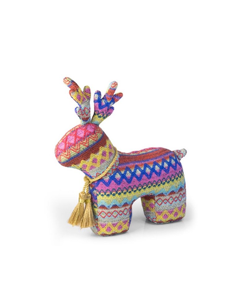 British Dora Design high-quality design reindeer puppet shape paperweight - colorful limited edition - อื่นๆ - ผ้าฝ้าย/ผ้าลินิน หลากหลายสี