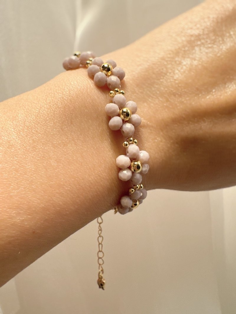 小花手鍊——花苞連綻18K 包金-五色系列 - 手鍊/手環 - 玻璃 