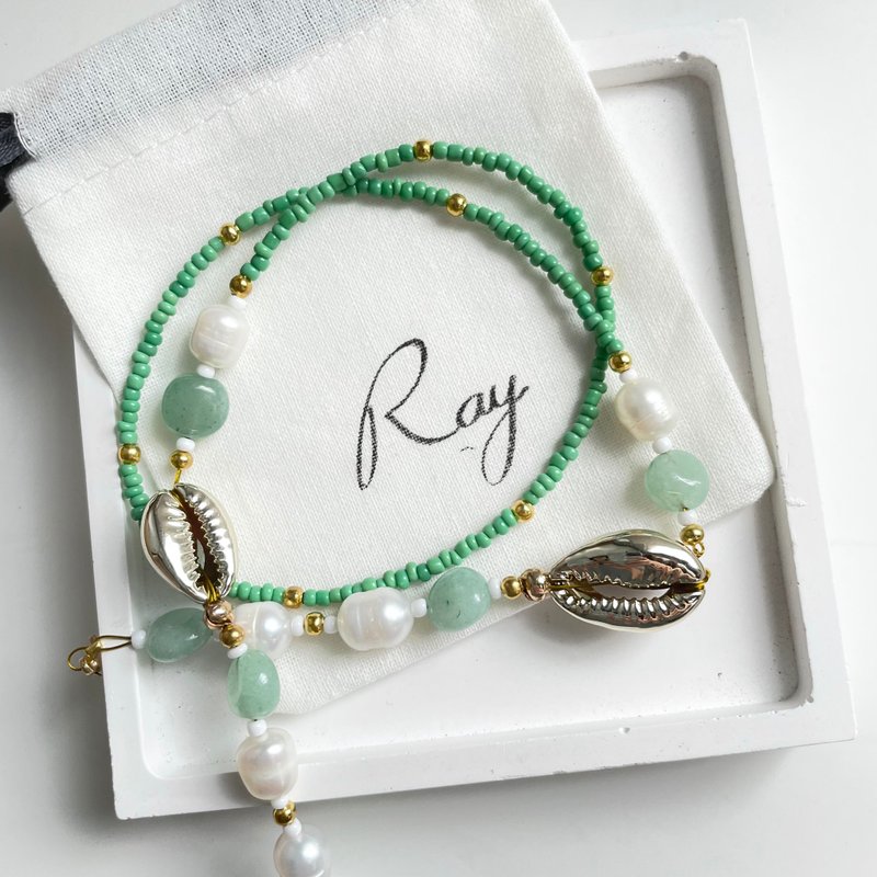 Jade bead Glasses and mask chain - 口罩繩, 口罩 鏈 - 太陽眼鏡/墨鏡 - 珍珠 綠色