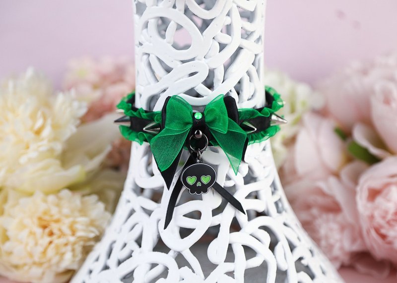 Nekomata Spiked Collar - 頸鏈 - 塑膠 綠色