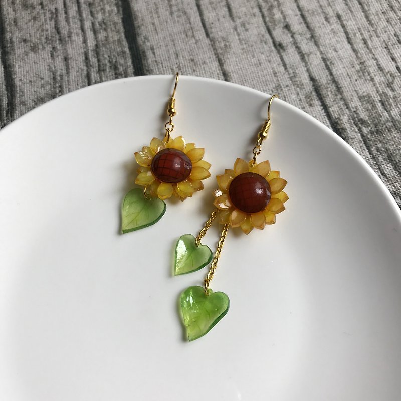 Sunflower Dangle Earrings - Earrings & Clip-ons - Plastic Yellow