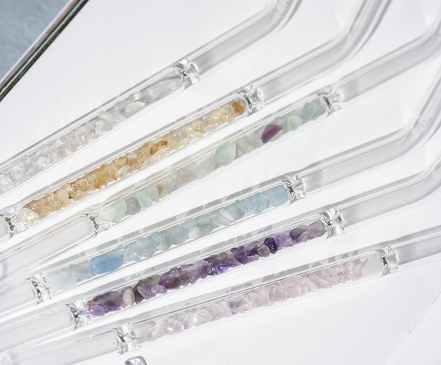 Shop AMETHYST & CLEAR QUARTZ GLASS STRAWS