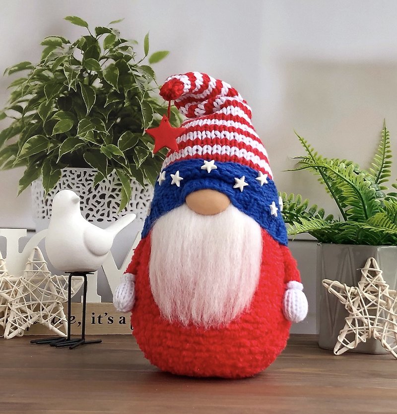 American gnome, USA home decor doll - 公仔模型 - 羊毛 藍色
