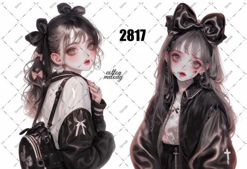 original sticker no.2817 人物ステッカー オリジナルステッカー オリジナル人物ステッカー 装飾ステッカー cotton melody - 貼紙 - 紙 