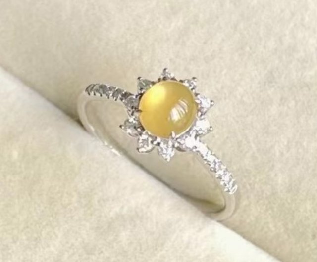 アイスジェイド天然翡翠 翡翠の指輪・18Kゴールドダイヤモンド