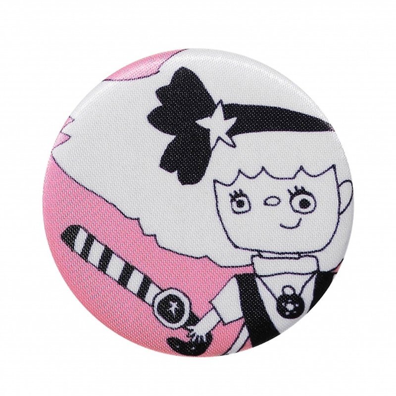 【日本SDL】日本製魔法少女Minkymomo圖案布質徽章/胸針/飾品別針 - 徽章/別針 - 其他金屬 粉紅色