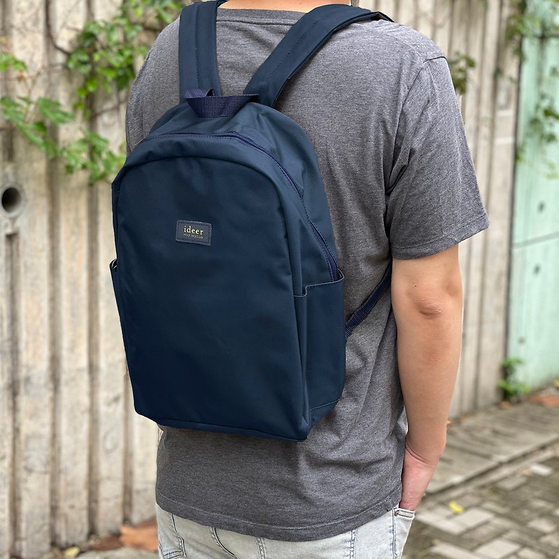 [Transfer] Dark blue water-repellent nylon anti-theft backpack laptop backpack computer bag - กระเป๋าเป้สะพายหลัง - วัสดุอื่นๆ สีน้ำเงิน
