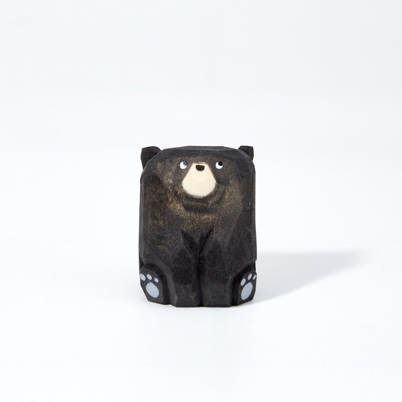 Kuro Carved Wooden Black Bear - ของวางตกแต่ง - ไม้ สีส้ม