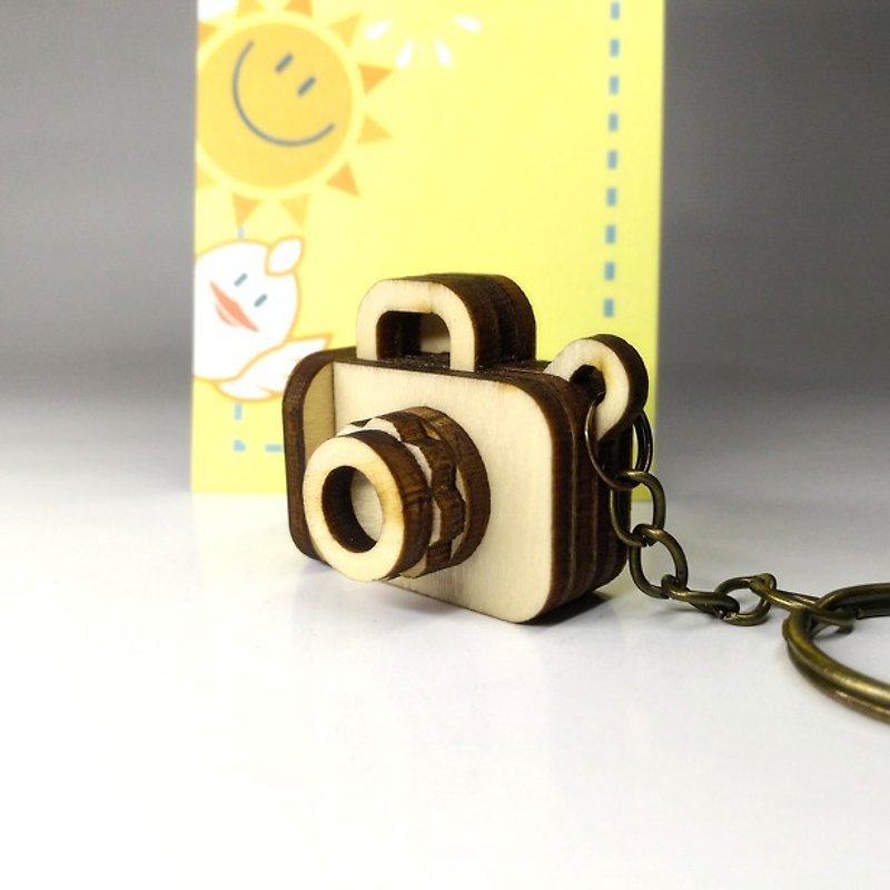迷你相機 - 極簡可愛吊飾 - 鑰匙圈/鎖匙扣 - 木頭 